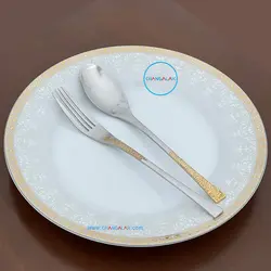 سرویس قاشق چنگال رزنتال نیمه طلایی طرح زولینگن - چنگالک