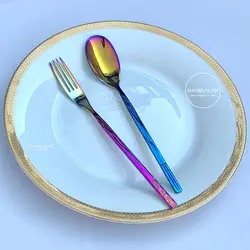قاشق چنگال هفت رنگ طرح نویبورگ برند VERSA - چنگالک