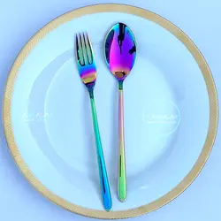 سرویس قاشق چنگال ورسا رنگین کمانی طرح اینسبورک - چنگالک