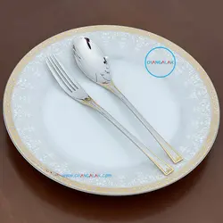 سرویس قاشق چنگال نیمه طلایی رزنتال طرح برمرهافن - چنگالک