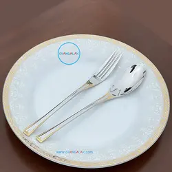سرویس قاشق چنگال نیمه طلایی رزنتال طرح برمرهافن - چنگالک