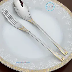 سرویس قاشق چنگال نیمه طلایی رزنتال طرح برمرهافن - چنگالک