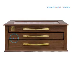 کنسول قاشق چنگال چوبی سه کشو قهوه ای روشن برند VERSA - چنگالک
