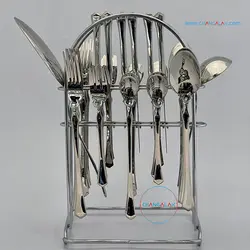 ست رومیزی قاشق چنگال پالرمو براق طرح کاوالریا - چنگالک