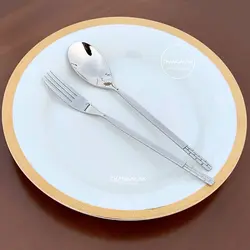 سرویس قاشق چنگال ورسا کامل براق طرح نویبورگ - چنگالک