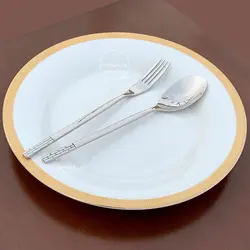 سرویس قاشق چنگال ورسا کامل براق طرح نویبورگ - چنگالک