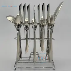 ست رومیزی قاشق چنگال مات فیلیکس طرح نیوکتسین | فروشگاه اینترنتی چنگالک