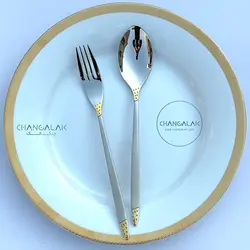 سرویس قاشق چنگال نیمه طلایی ورسا طرح آیزن اشتات - چنگالک
