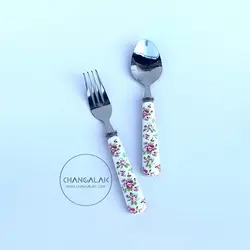 قاشق چنگال گل دار مدل Dory - چنگالک