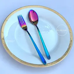 قاشق چنگال هفت رنگ طرح اینسبورک برند VERSA - چنگالک