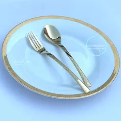 سرویس قاشق چنگال طلایی نیکولاس طرح فرارا - چنگالک