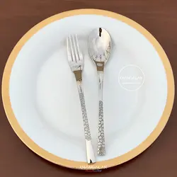سرویس قاشق چنگال نیکولاس مات و براق طرح فرارا - چنگالک