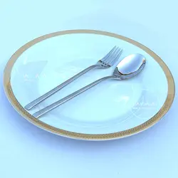 ست رومیزی قاشق چنگال فیلیکس مات و براق طرح هالاین - چنگالک