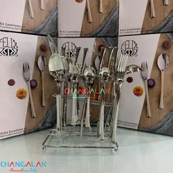 ست رومیزی قاشق چنگال فیلیکس کاملا براق طرح آرنیس - چنگالک
