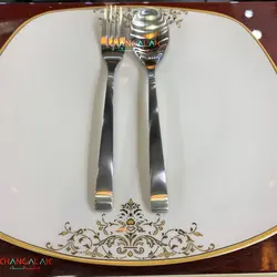 سرویس قاشق چنگال رنزو کاملا مات طرح استولبرگ - چنگالک
