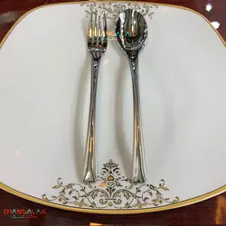 سرویس قاشق چنگال نیکولاس مات و براق طرح دوبلن - چنگالک