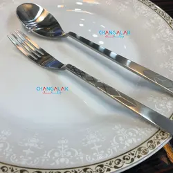 سرویس قاشق چنگال لیزری ورسا کامل مات طرح موندرکینگن - چنگالک