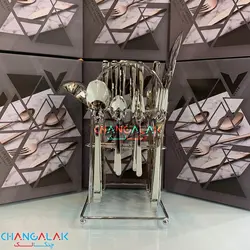 ست رومیزی قاشق چنگال ورسا براق طرح موندرکینگن - چنگالک