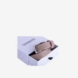 کمربند چرم زنانه کرم چرم آرا مدل wj035