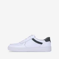 کفش روزمره چرم مردانه سفید سبز مدل sh134 sa