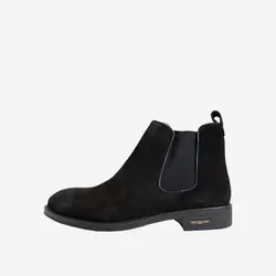 نیم بوت چرم مردانه مشکی مدل sh004