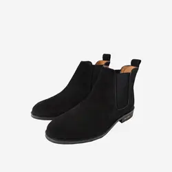 نیم بوت چرم مردانه مشکی مدل sh004