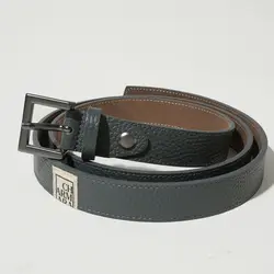 کمربند چرم زنانه طوسی مدل wiki-III