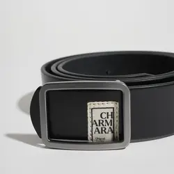 کمربند چرم مردانه مشکی مدل belfort-III