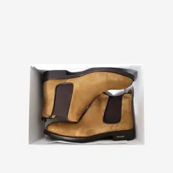 نیم بوت چرم مردانه عسلی مدل sh004