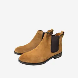 نیم بوت چرم مردانه عسلی مدل sh004