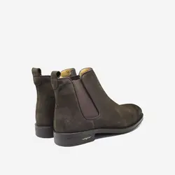 نیم بوت چرم مردانه قهوه‌ای مدل sh004