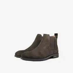 نیم بوت چرم مردانه قهوه‌ای مدل sh004