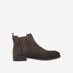 نیم بوت چرم مردانه قهوه‌ای مدل sh004