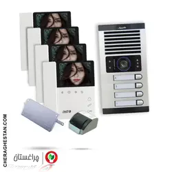قیمت و خرید آیفون تصویری چهار واحدی کامل الکتروپیک با مانیتور 897 | چراغستان