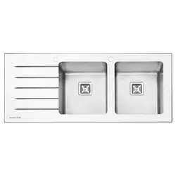 سینک ظرفشویی توکار شیشه ای پرنیان استیل مدل PS 4106 W ؛ قیمت و خرید