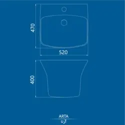 روشویی نیم پایه کرد مدل آرتا 52 در 3 درجه کیفی با تخفیف - سیتی سازه