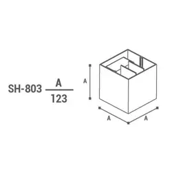 چراغ دیواری دوطرفه شعاع مدل SH-803-10W با رنگ نور آفتابی - سیتی سازه