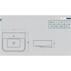 روشویی روکابینتی گلسار مدل یونیک 50 با سایز 50 در 3 درجه - سیتی سازه