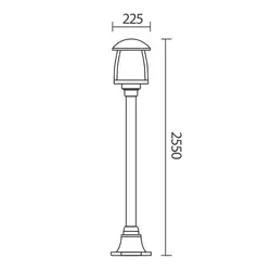 چراغ حیاطی ایستاده شعاع مدل کلاسیک SH-4520 در ارتفاع 255 - سیتی سازه