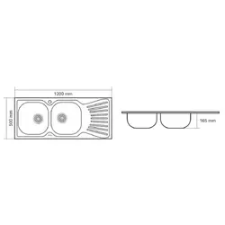سینک توکار ظرفشویی داتیس کد DB-125 ؛ قیمت و خرید