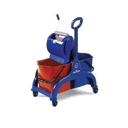 ترولی نظافتی fred با دو سطل مجزا برای آب تمیز و کثیف و سیستم آبگیر رولی