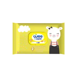 دستمال مرطوب کودک 20 برگی پاکتی درب دار وی کر حاوی روغن آرگان - Wee Care - کلیک شاپ