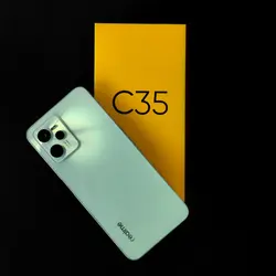 گوشی موبایل ریلمی مدل realme C35 ظرفیت 128 گیگ و رم 4 plus منو فارسی پک گلوبال + محافظ صفحه