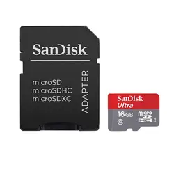 کارت حافظه microSDHC سن دیسک Ultra ظرفیت 16 گیگابایت همراه با آداپتور