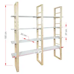 کتابخانه نردبانی مدل D1-N04 - دیوان دکور