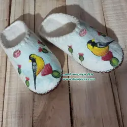 دمپایی نمدی دست دوز نقش دار
