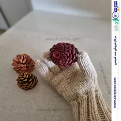 دستکش پشمی سفیدرنگ