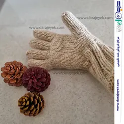 دستکش پشمی سفیدرنگ