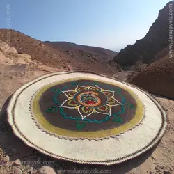 نمد دایره ای گلدوزی شده دست دوز قطر 120