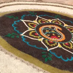 نمد دایره ای گلدوزی شده دست دوز قطر 120